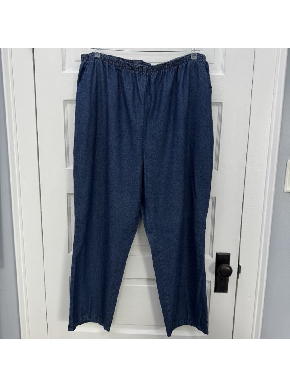 Chic Classic Collection Womens 24W Petite Pull On Denim Jeans Elastic Waist
